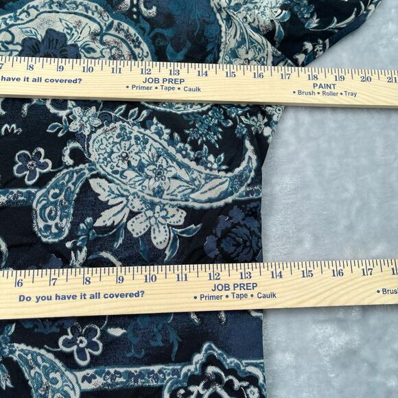 Vintage Worthington Top Womens Large Mesh Babydoll Paisley Y2K Faux Wrap - Picture 7 of 15